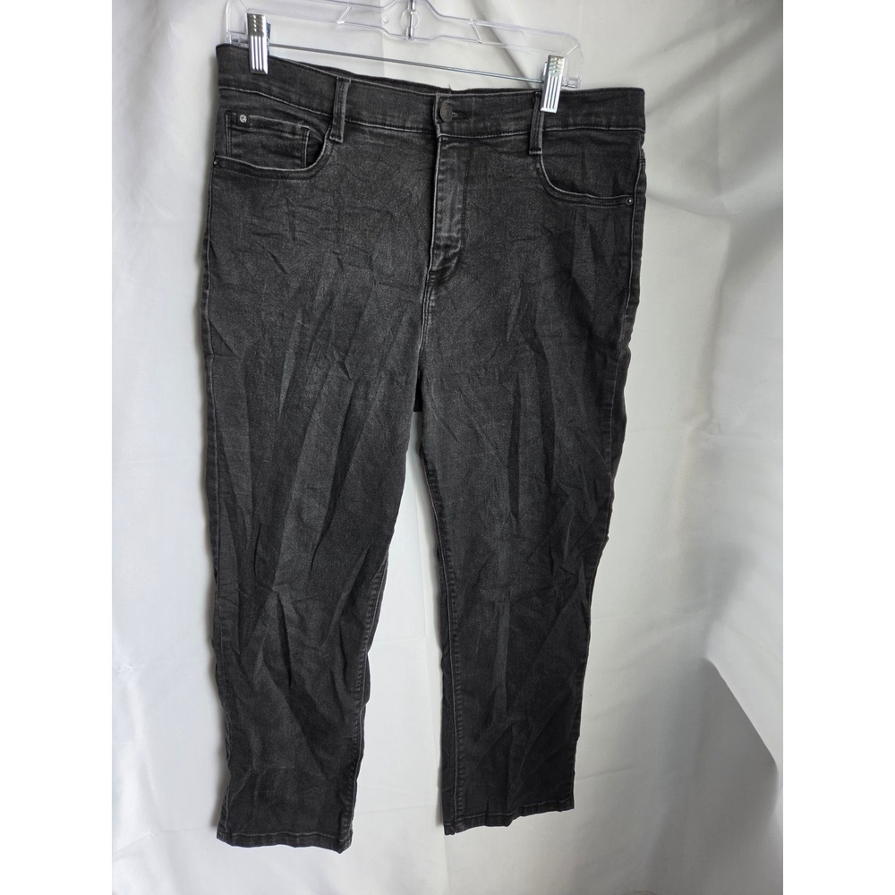 Curve Appeal Jeans Womens  Gray Dark Wash Slim Mid Rise Cropped